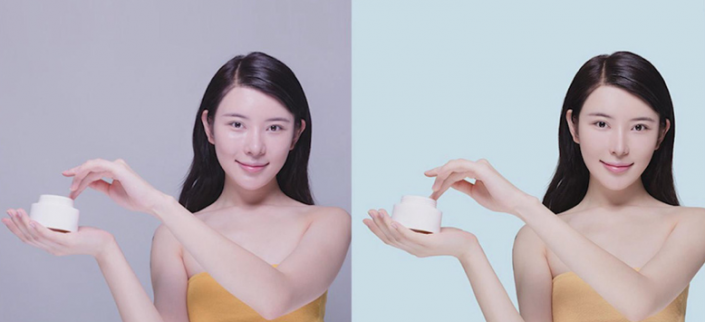 产品修图，给面霜模特进行精细修图