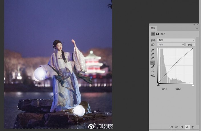 夜景人像，通过LR给夜景古风人像进行修图