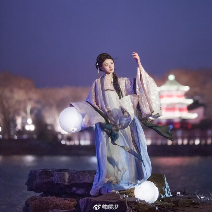 夜景人像，通过LR给夜景古风人像进行修图