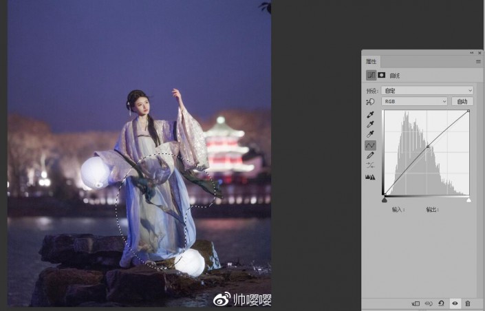 夜景人像，通过LR给夜景古风人像进行修图